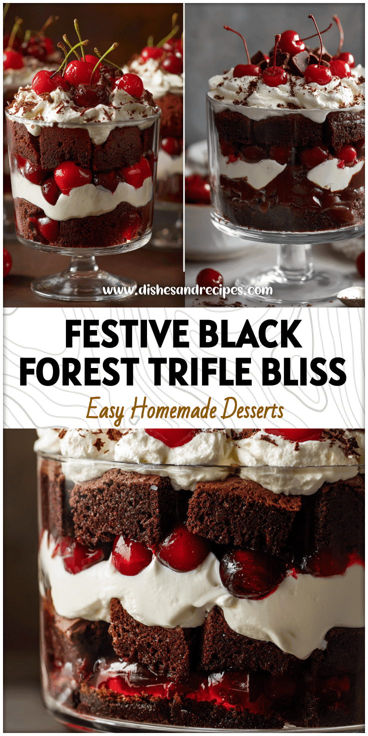 Black Forest Trifle • A Festive Cherry & Brownie Delight